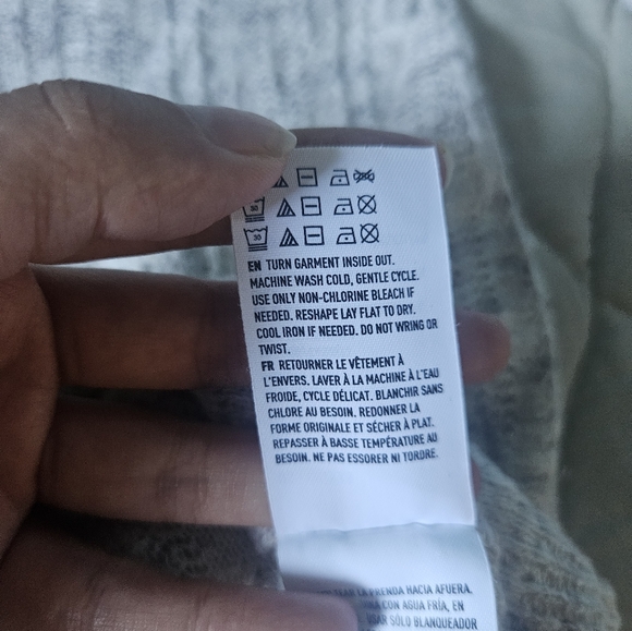 AMERICAN EAGLE Oatmeal Loose Knit Henley top Cotton Linen Blend XXS AE - Picture 8 of 9